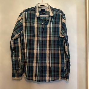 Mens Prana lightweight plaid button down